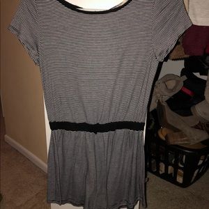 Black and White striped romper